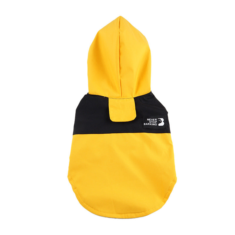 KFX-4164157 Color Contrast Patchwork Dog Raincoat in Red, Yellow, and Blue - Sizes M to 3XL