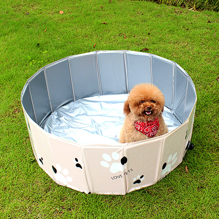 KFX-4164413 Portable Foldable Dog Swimming Pool and Bathtub for Indoor & Outdoor Use