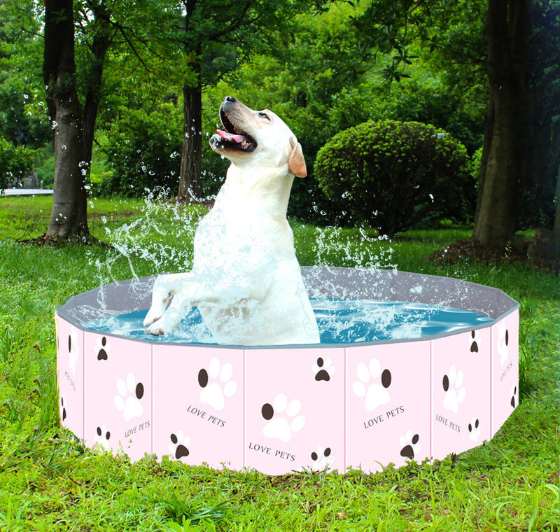 KFX-4164413 Portable Foldable Dog Swimming Pool and Bathtub for Indoor & Outdoor Use