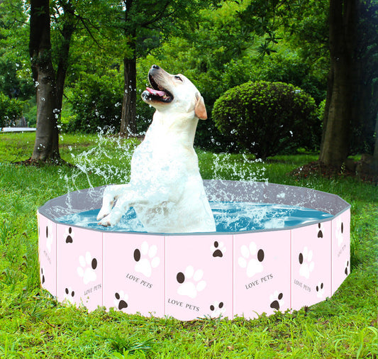 KFX-4164413 Portable Foldable Dog Swimming Pool and Bathtub for Indoor & Outdoor Use