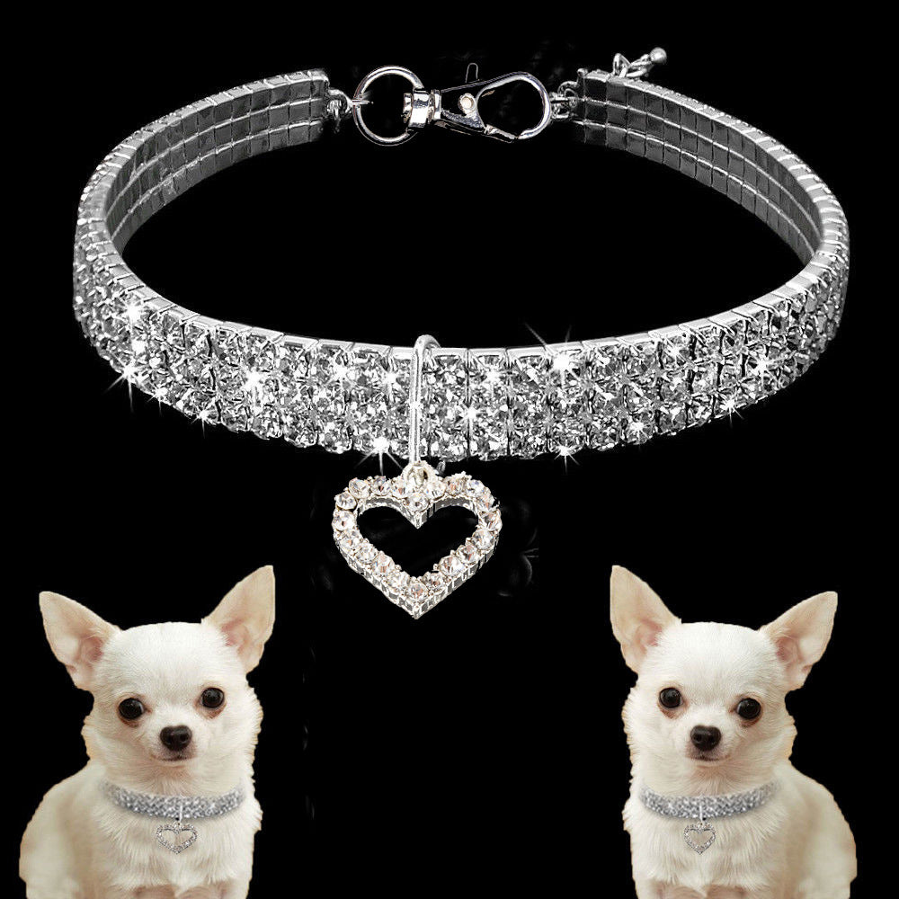 KFX-4164541 Elastic Pet Dog Necklace in White, Pink, and Blue - Adjustable Sizes S, M, L - Stylish Alloy Accessory
