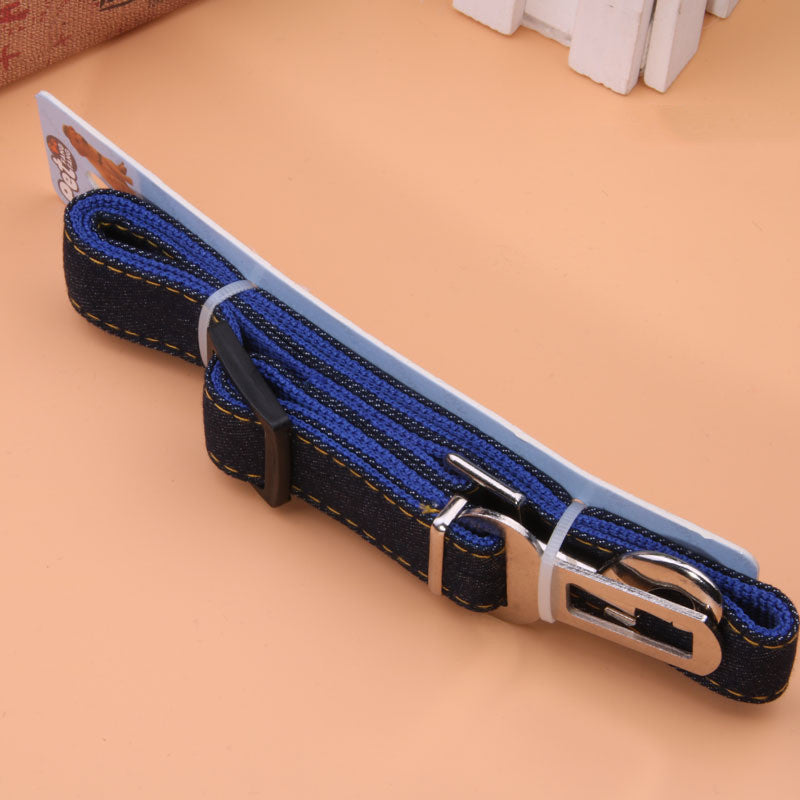 KFX-4166333 Retractable Pet Seat Belt for Cars - Nylon Safety Leash in Blue, Black, or Red (45-66CM)