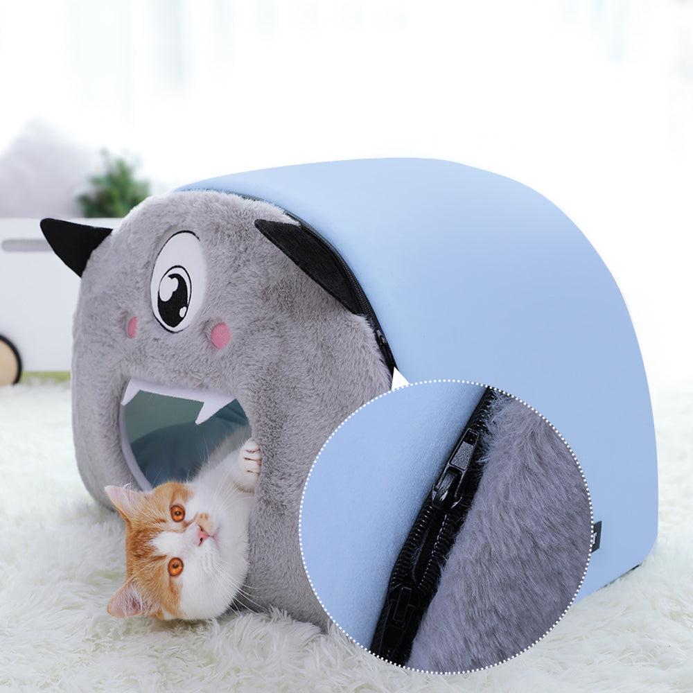 KFX-4166589 Round Detachable Plush Cat Nest - Cute Cartoon Design for Comfortable Pet Resting