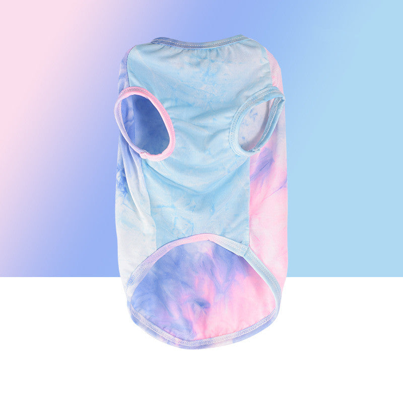 KFX-4166717 Cool Summer Cotton Vest for Small to Large Dogs in Blue, Pink, and Floral Options