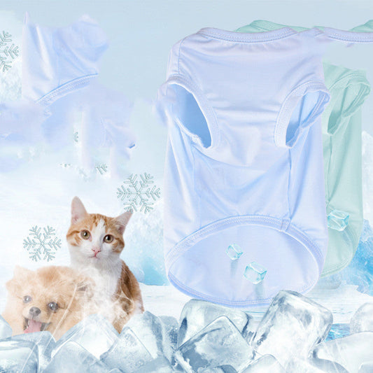 KFX-4166717 Cool Summer Cotton Vest for Small to Large Dogs in Blue, Pink, and Floral Options