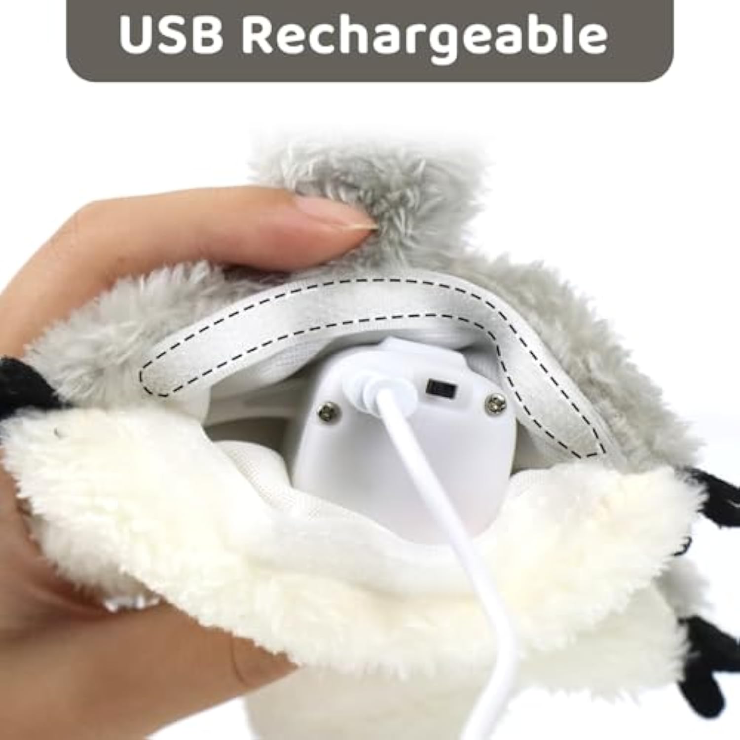 KFX-4169789 Rechargeable Interactive Cat Kicker Toy with Realistic Squirrel Sound and Motion Sensor, Soft Catnip Plush for Playful Kittens