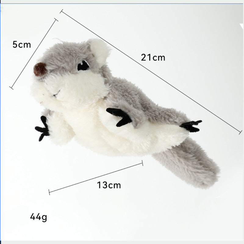 KFX-4169789 Rechargeable Interactive Cat Kicker Toy with Realistic Squirrel Sound and Motion Sensor, Soft Catnip Plush for Playful Kittens