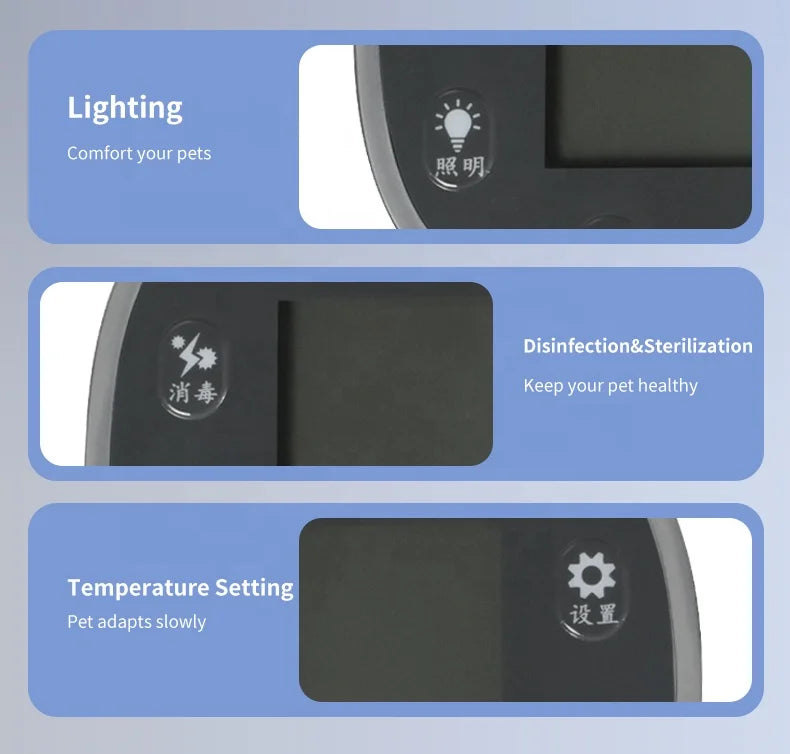 KFX-416979 Smart 360-Degree Temperature Controlled Pet Dryer for Cats and Small Dogs - Indoor Bathing Use