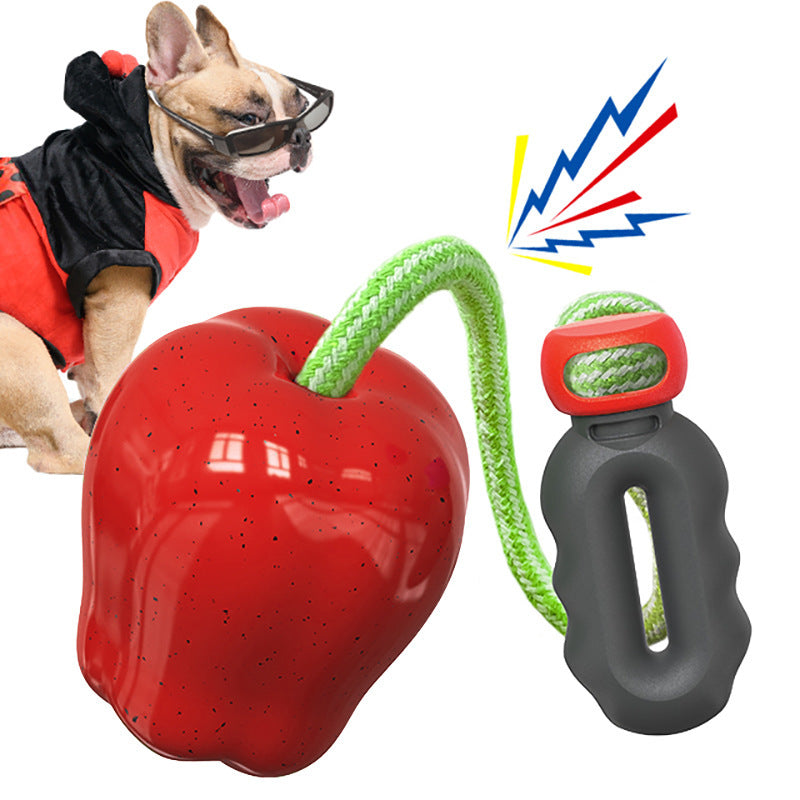 KFX-4170941 Apple Shaped Molar Dog Toy - Squeaky & Outdoor Versions in Green and Red