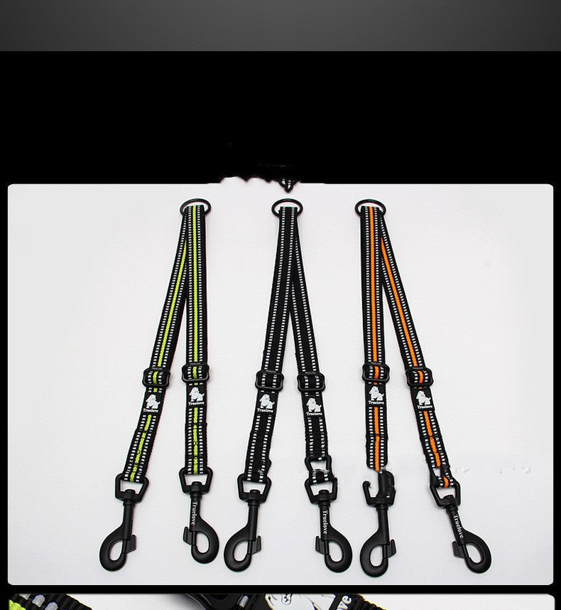 KFX-4172093 Double-Headed Nylon Dog Leash for Outdoor Use - Multiple Sizes Available