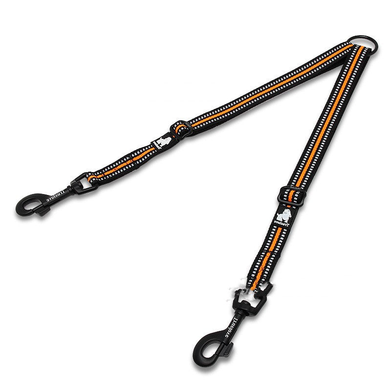 KFX-4172093 Double-Headed Nylon Dog Leash for Outdoor Use - Multiple Sizes Available