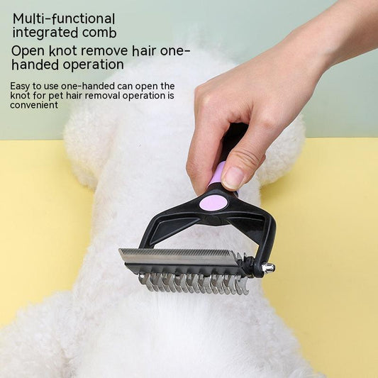 KFX-4173885 Folding Pet Comb for Easy Knot and Hair Removal - Suitable for Dogs and Cats