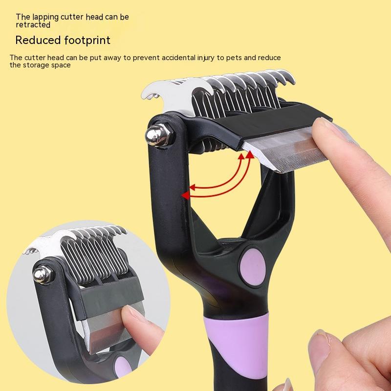 KFX-4173885 Folding Pet Comb for Easy Knot and Hair Removal - Suitable for Dogs and Cats