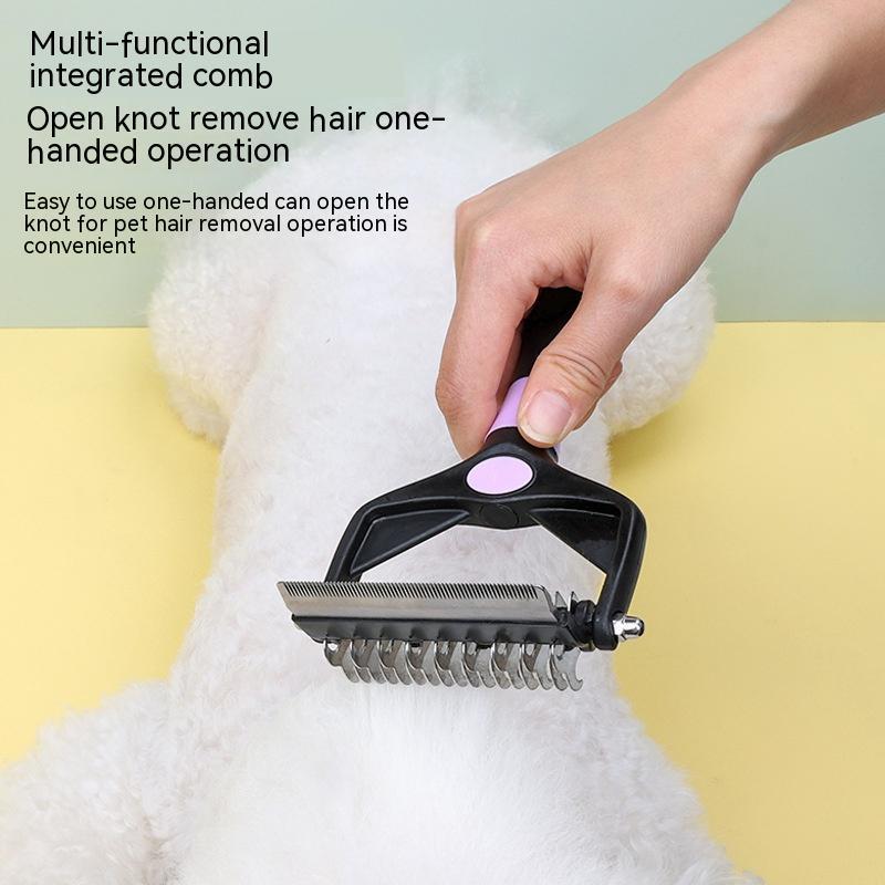 KFX-4173885 Folding Pet Comb for Easy Knot and Hair Removal - Suitable for Dogs and Cats