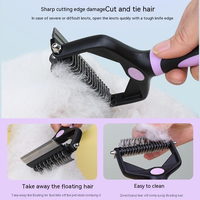 KFX-4173885 Folding Pet Comb for Easy Knot and Hair Removal - Suitable for Dogs and Cats