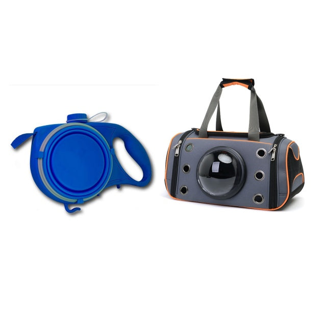 KFX-4174525 Portable Pet Space Capsule Carrier - Durable Oxford Fiber with Breathable Mesh for Cats and Small Dogs