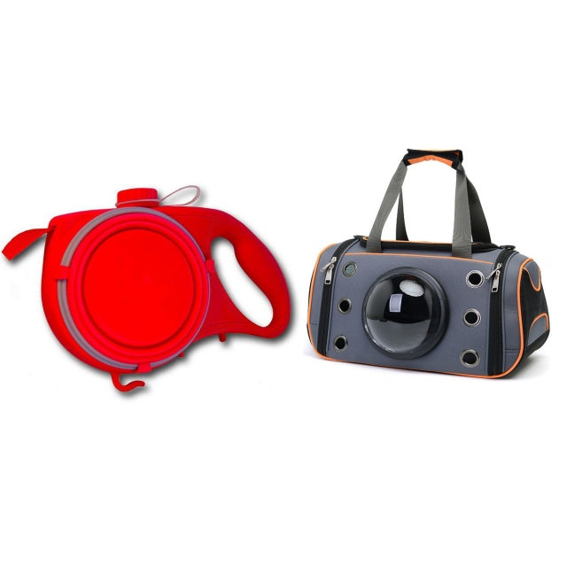 KFX-4174525 Portable Pet Space Capsule Carrier - Durable Oxford Fiber with Breathable Mesh for Cats and Small Dogs
