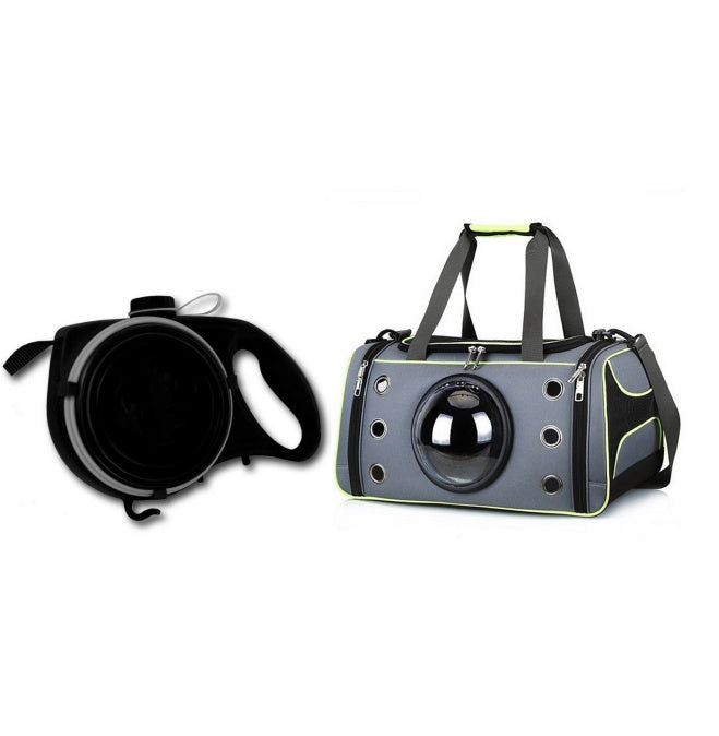 KFX-4174525 Portable Pet Space Capsule Carrier - Durable Oxford Fiber with Breathable Mesh for Cats and Small Dogs