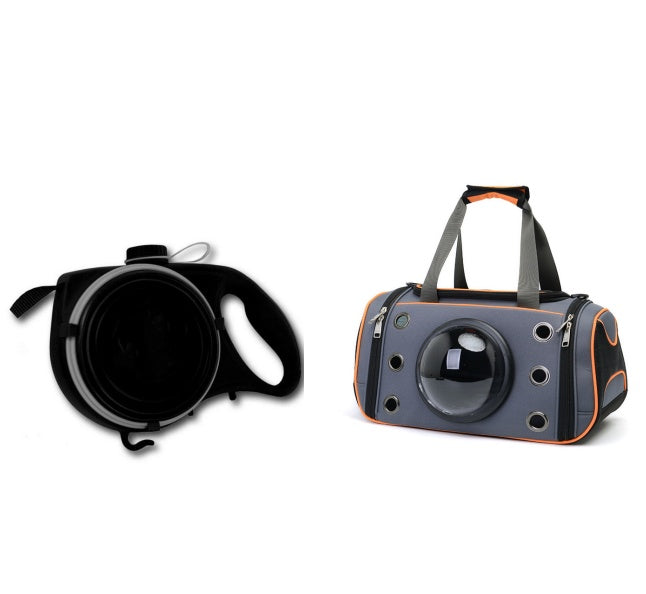 KFX-4174525 Portable Pet Space Capsule Carrier - Durable Oxford Fiber with Breathable Mesh for Cats and Small Dogs