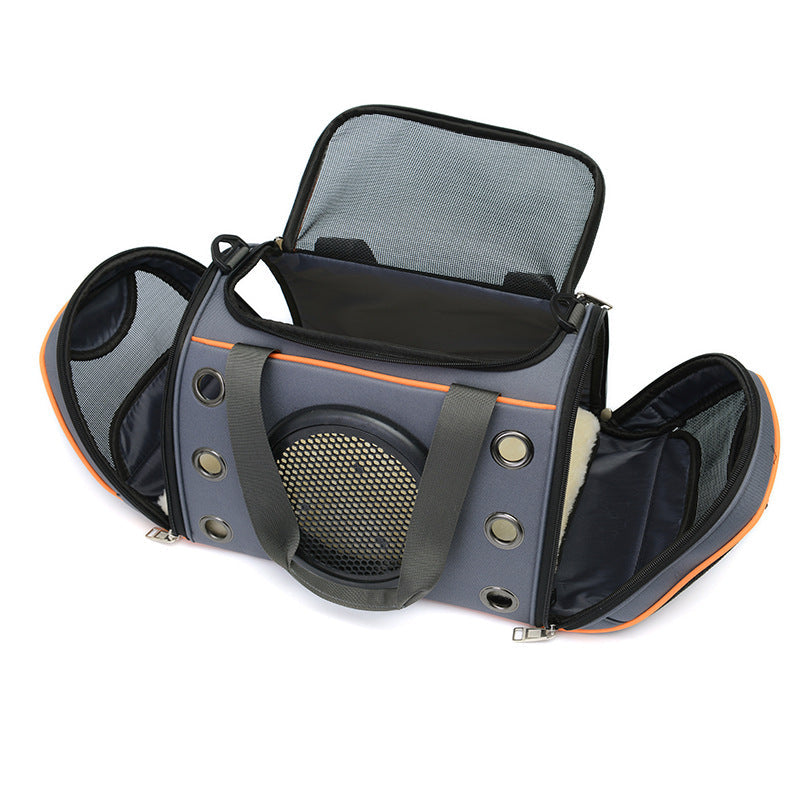 KFX-4174525 Portable Pet Space Capsule Carrier - Durable Oxford Fiber with Breathable Mesh for Cats and Small Dogs