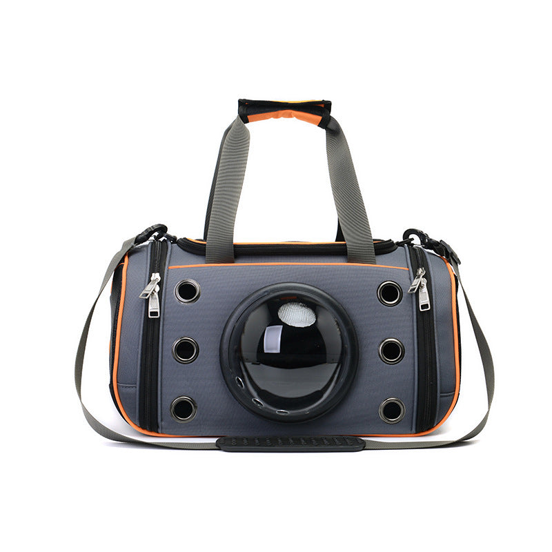KFX-4174525 Portable Pet Space Capsule Carrier - Durable Oxford Fiber with Breathable Mesh for Cats and Small Dogs