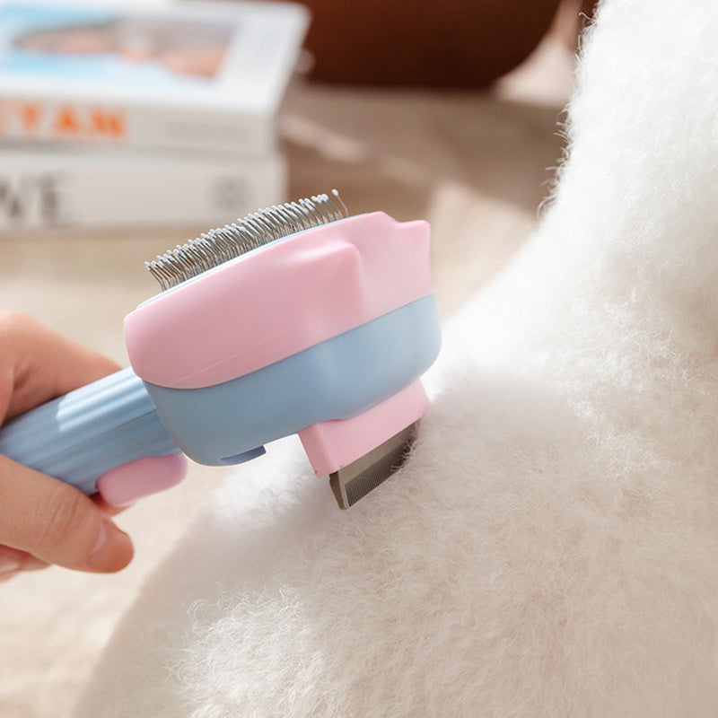KFX-4175549 Dog and Cat Grooming Brush with De-Shedding and Dematting Features for Effective Undercoat Care