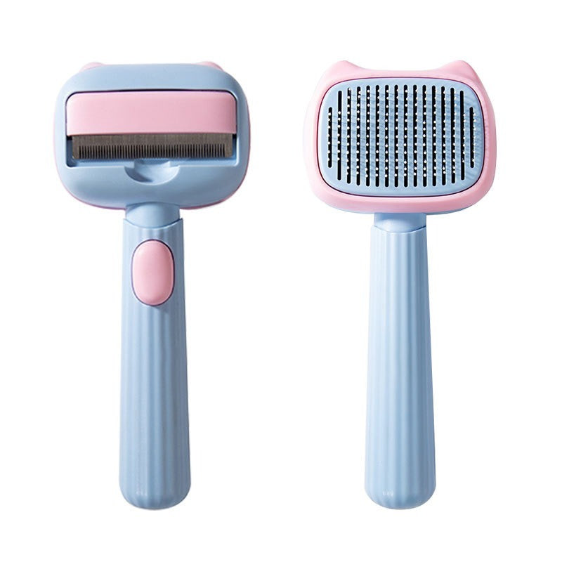 KFX-4175549 Dog and Cat Grooming Brush with De-Shedding and Dematting Features for Effective Undercoat Care