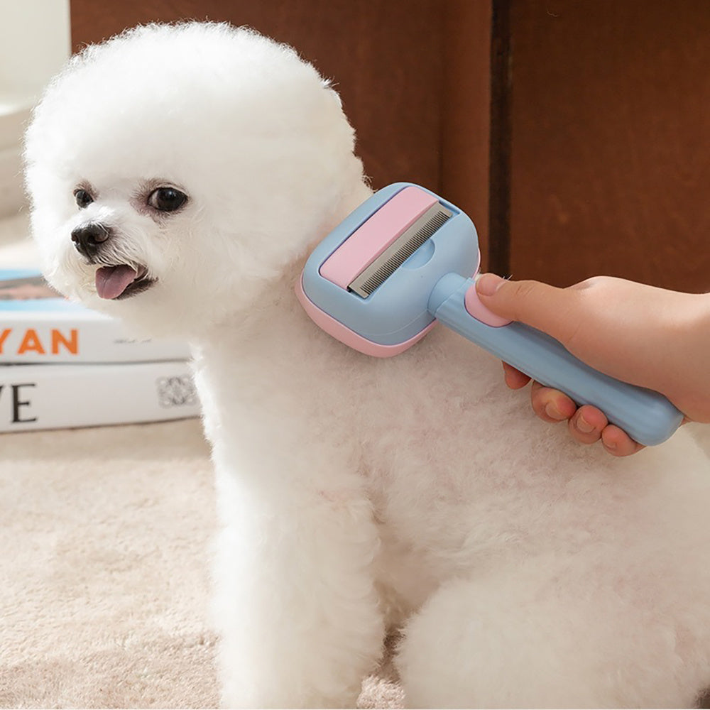 KFX-4175549 Dog and Cat Grooming Brush with De-Shedding and Dematting Features for Effective Undercoat Care