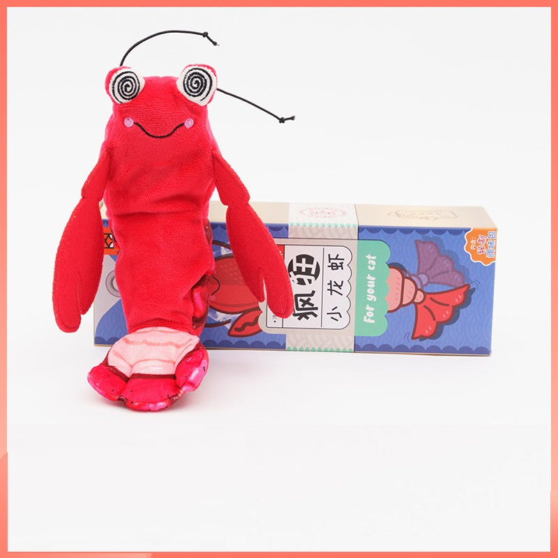 KFX-4177725 Intelligent Start Stop Automatic Plush Cat Toys - Pipi Shrimp & Lobster Design