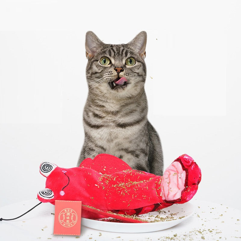 KFX-4177725 Intelligent Start Stop Automatic Plush Cat Toys - Pipi Shrimp & Lobster Design