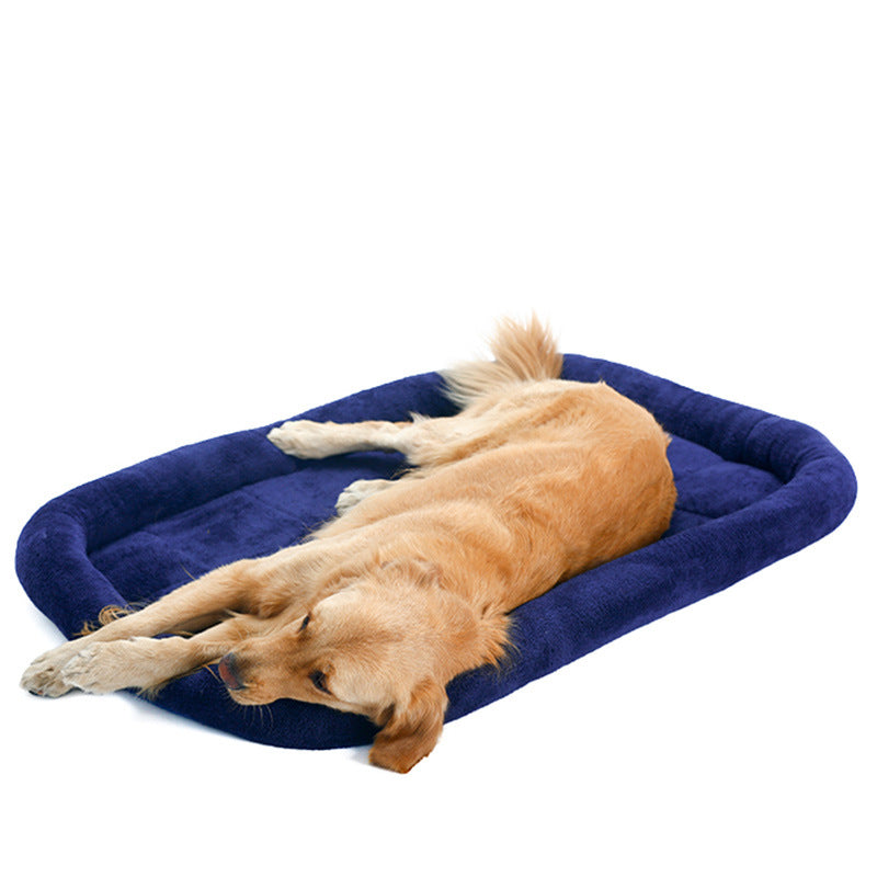 KFX-4178109 Velvet Pet Cushion in Dark Blue and Red