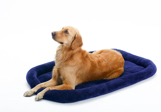 KFX-4178109 Velvet Pet Cushion in Dark Blue and Red