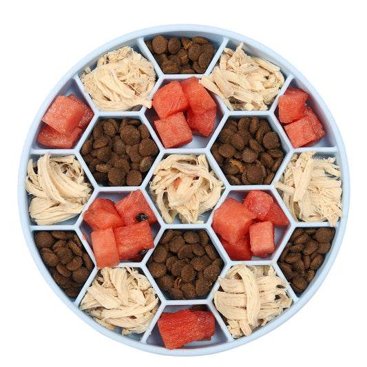 KFX-4178237 Silicone Honeycomb Anti-Choke Eating Bowl - Dishwasher Safe, Temperature Resistant
