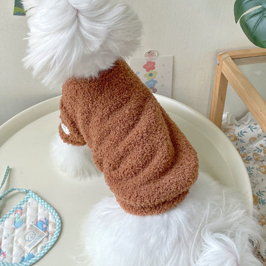 KFX-4178621 Double-Sided Cloud Velvet Thickened Fluffy Jacket for Pets - Available in Multiple Colors and Sizes