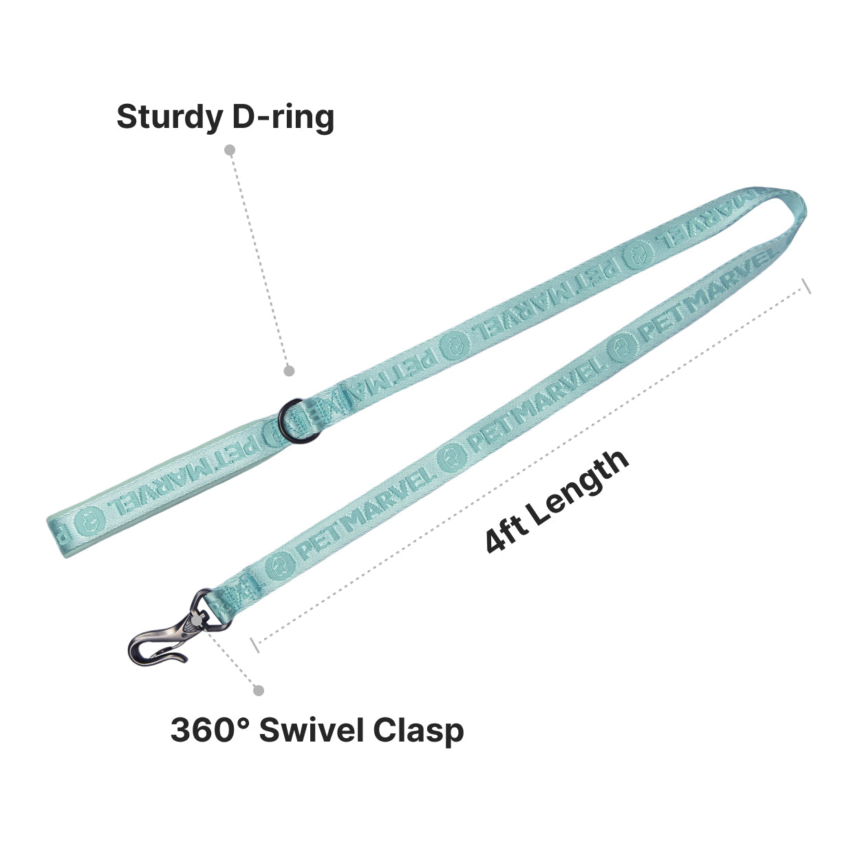 KFX-4179517 Adjustable Neoprene Padded Handle 4 FT Dog Leash for Stylish Daily Walks