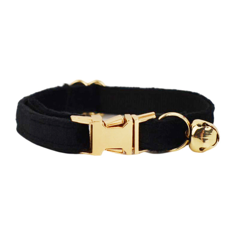 KFX-4180029 Lovely Cat Bow and Bell Collar Set for Pets, Cotton Material, Cartoon Design, Small and Large Sizes Available