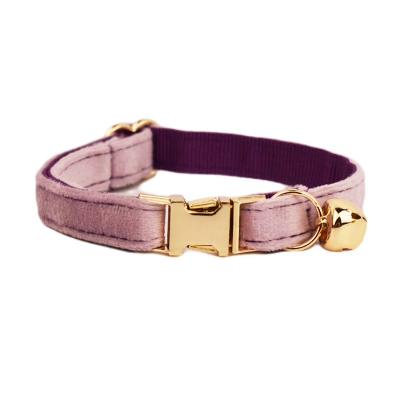 KFX-4180029 Lovely Cat Bow and Bell Collar Set for Pets, Cotton Material, Cartoon Design, Small and Large Sizes Available