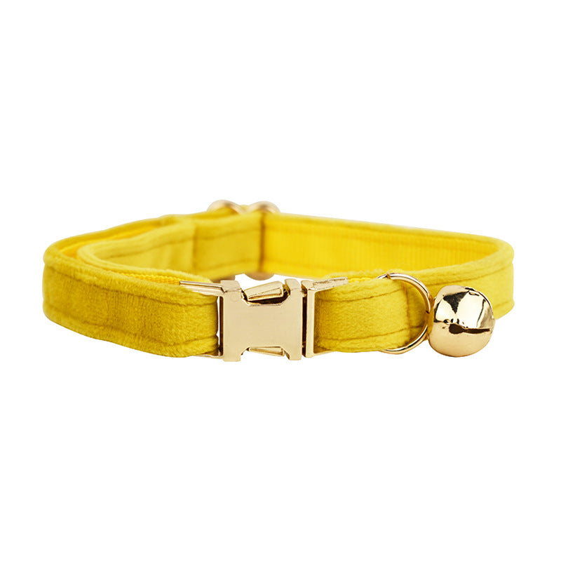 KFX-4180029 Lovely Cat Bow and Bell Collar Set for Pets, Cotton Material, Cartoon Design, Small and Large Sizes Available