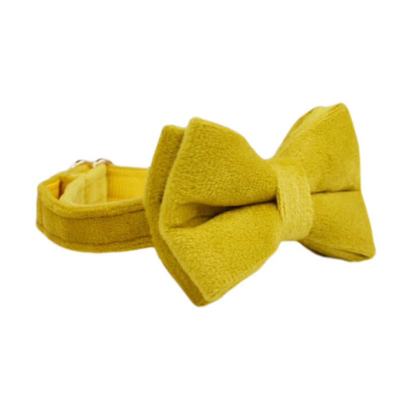 KFX-4180029 Lovely Cat Bow and Bell Collar Set for Pets, Cotton Material, Cartoon Design, Small and Large Sizes Available