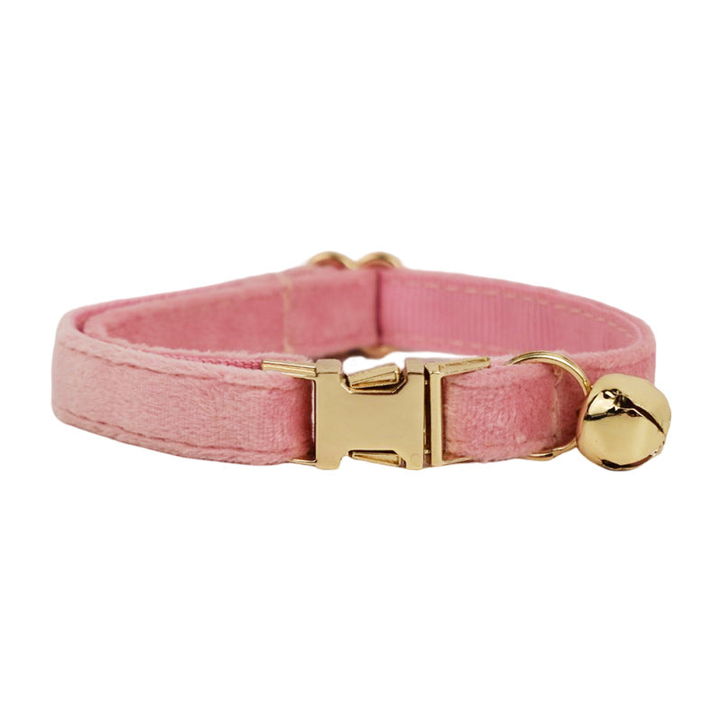KFX-4180029 Lovely Cat Bow and Bell Collar Set for Pets, Cotton Material, Cartoon Design, Small and Large Sizes Available