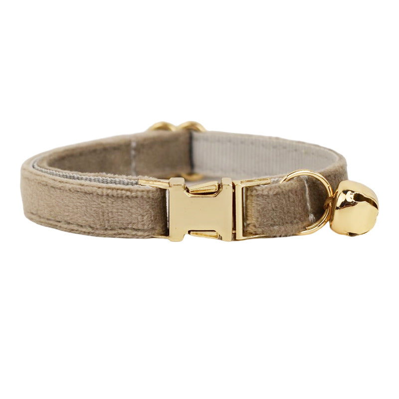 KFX-4180029 Lovely Cat Bow and Bell Collar Set for Pets, Cotton Material, Cartoon Design, Small and Large Sizes Available