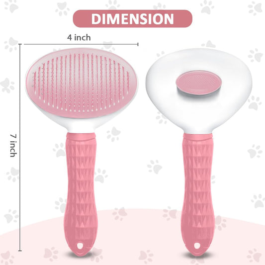 KFX-4181309 Cat Grooming Brush with Release Button for Easy Hair Removal, Perfect for Long and Short Haired Cats