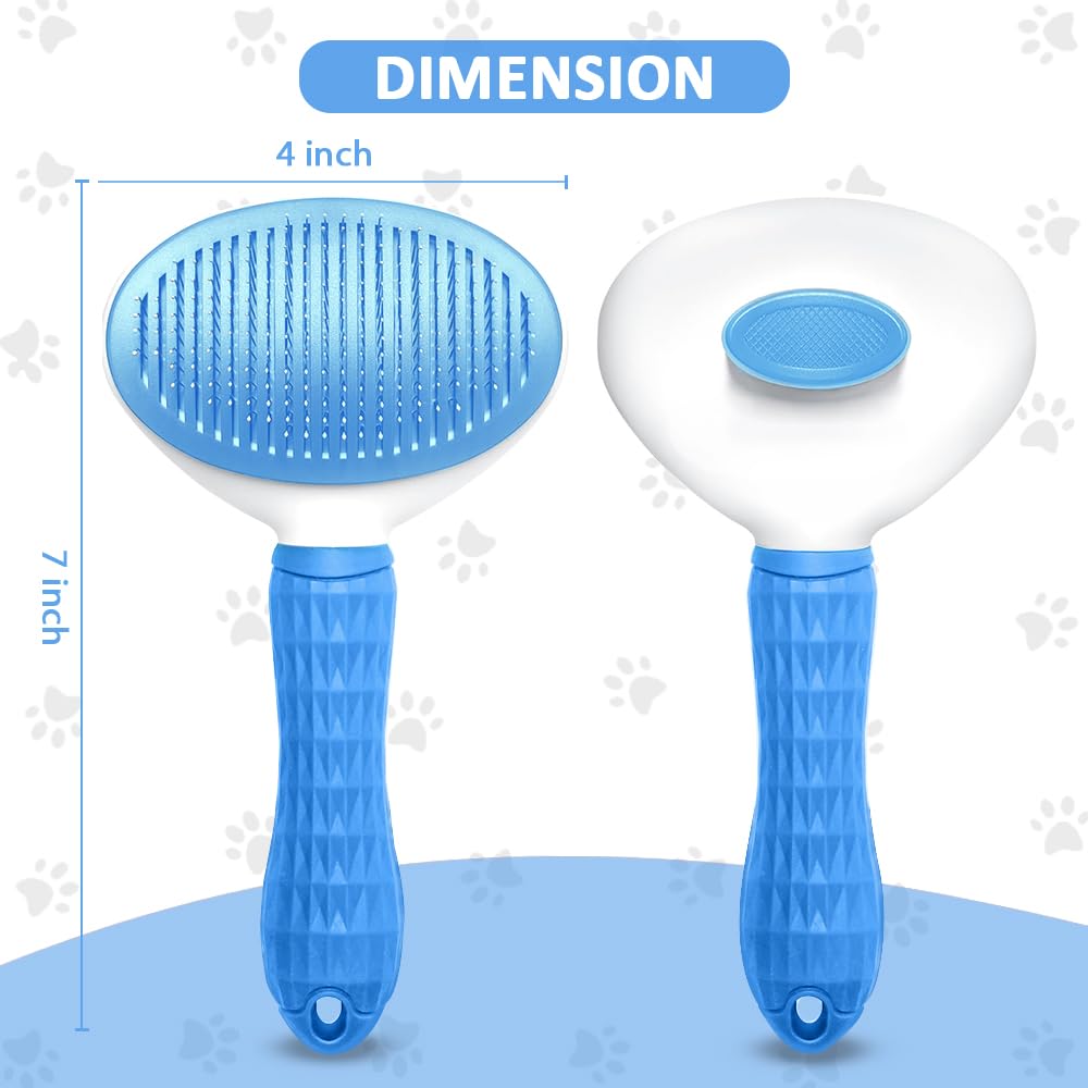 KFX-4181309 Cat Grooming Brush with Release Button for Easy Hair Removal, Perfect for Long and Short Haired Cats
