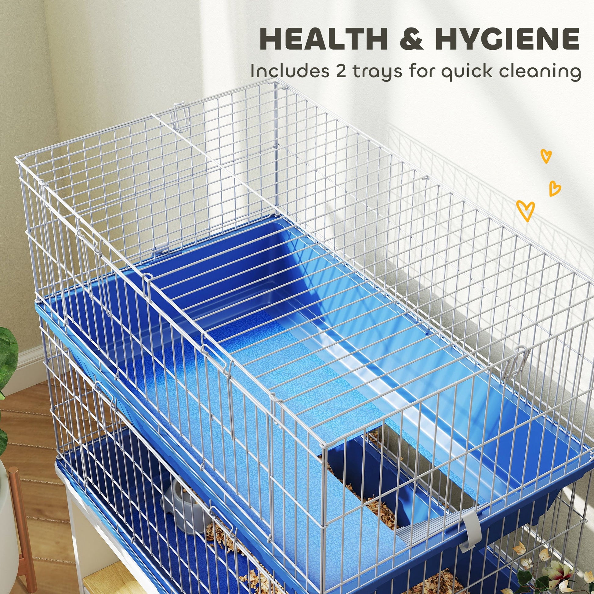 KFX-4181693 2-Tier Small Animal Cage with Ramp and 2 Access Doors for Rabbits, Chinchillas, and Guinea Pigs
