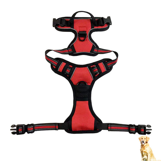 KFX-4183101 Reflective Adjustable Nylon Traction Harness for Medium and Large Dogs - Multiple Colors Available