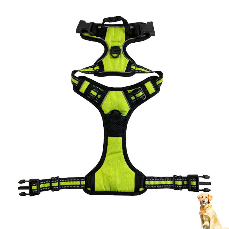 KFX-4183101 Reflective Adjustable Nylon Traction Harness for Medium and Large Dogs - Multiple Colors Available