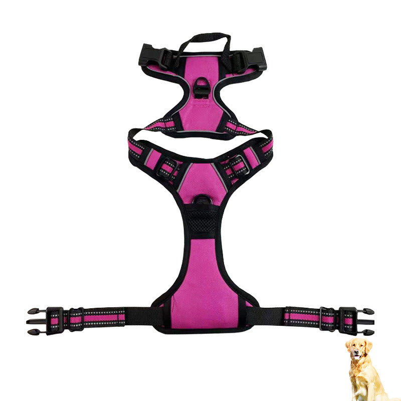 KFX-4183101 Reflective Adjustable Nylon Traction Harness for Medium and Large Dogs - Multiple Colors Available