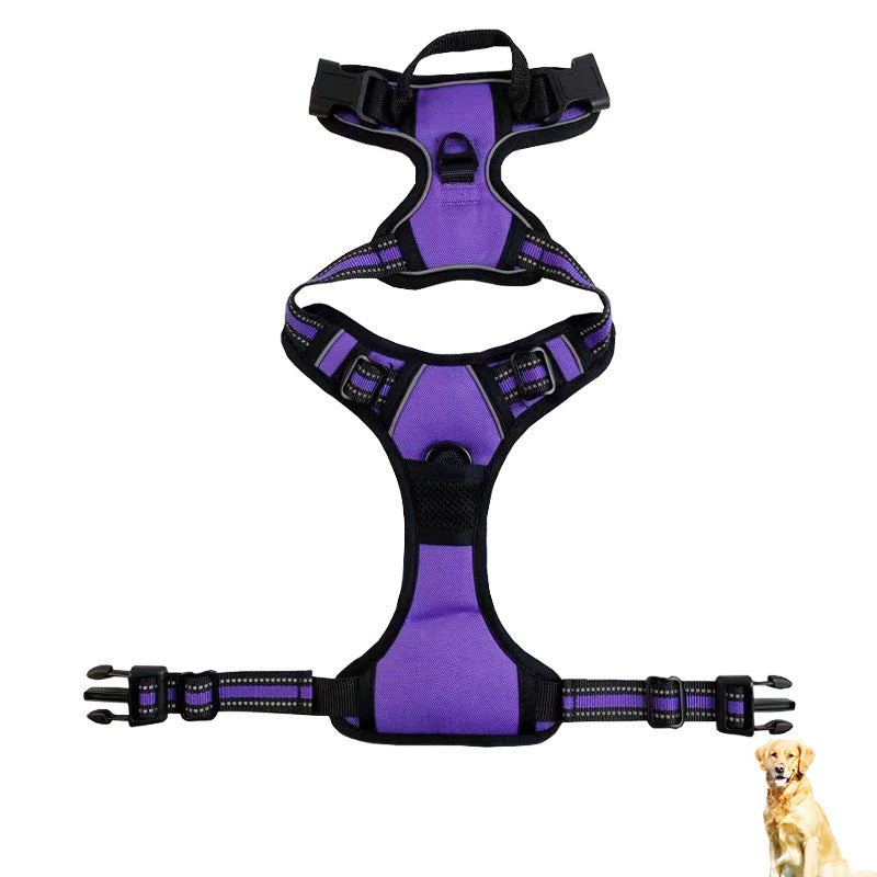 KFX-4183101 Reflective Adjustable Nylon Traction Harness for Medium and Large Dogs - Multiple Colors Available