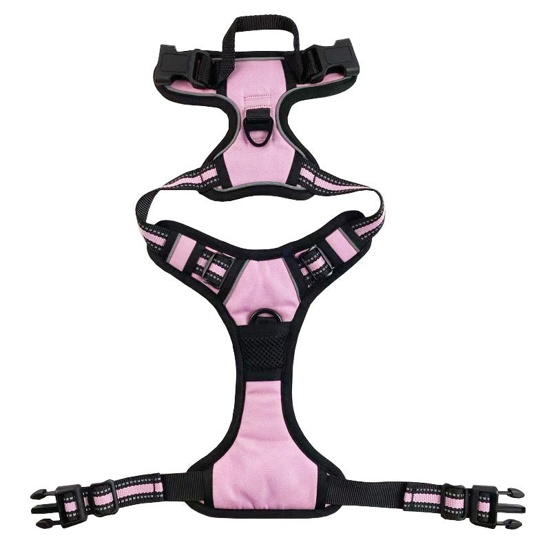 KFX-4183101 Reflective Adjustable Nylon Traction Harness for Medium and Large Dogs - Multiple Colors Available