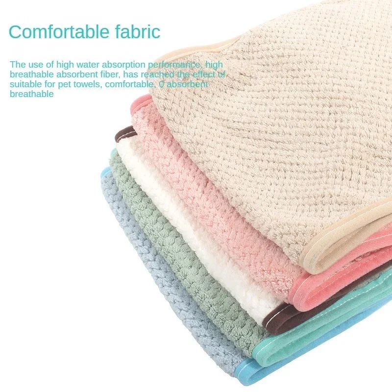 KFX-4183485 Super Absorbent Quick-Drying Towel for Pets - Pocket Style Scrub Gloves and Bath Towel, 60x25 CM